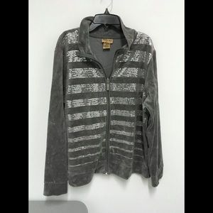 Midnight Velvet Sequined Velour Jacket